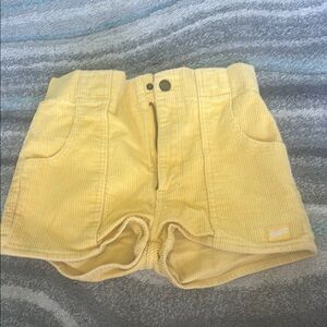 Yellow Corduroy Shorts